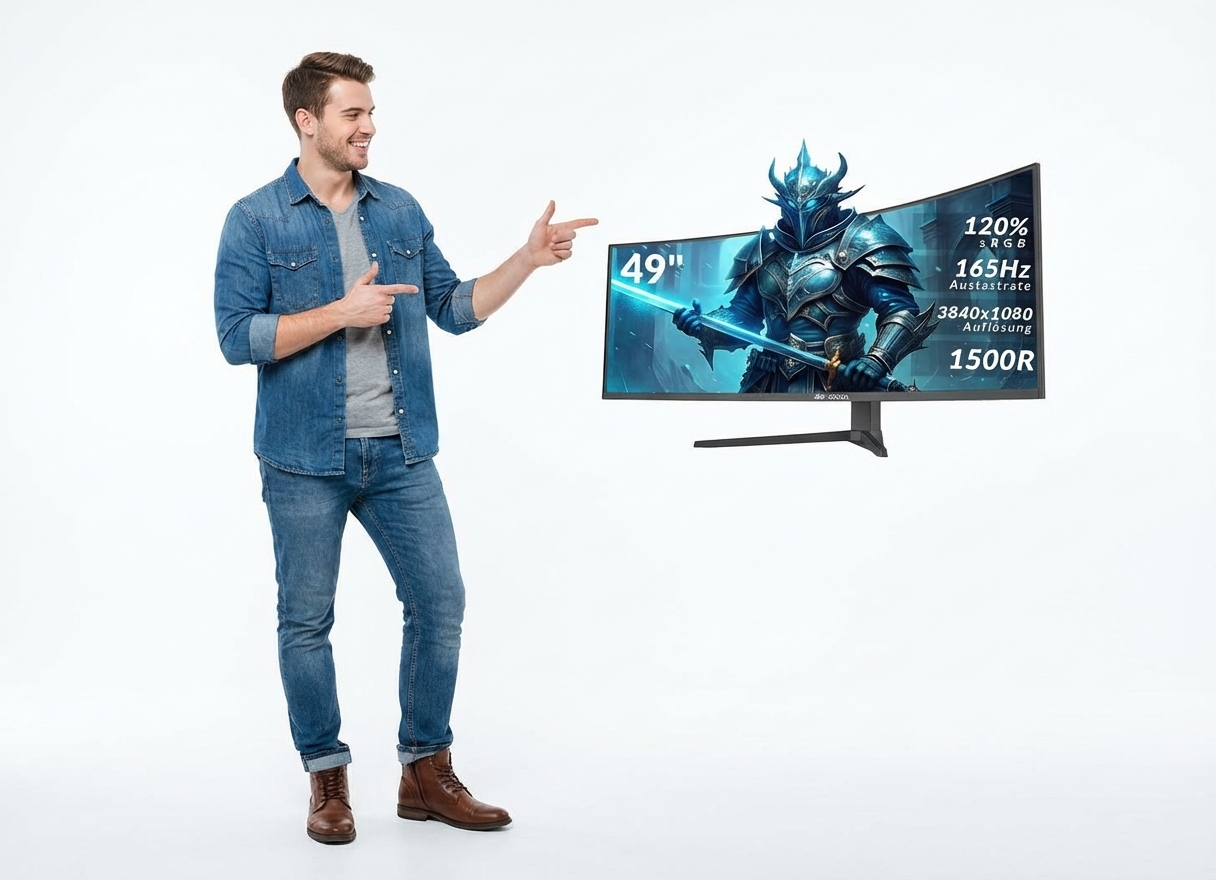 Review: CRUA 49" Curved Gaming Monitor Ultra-Wide 32:10 DFHD 3840x1080, 165Hz/144Hz, 1500R, AMD FreeSync, 120% sRGB, HDR10, Height Adjustable, HDMI 2.0 * 2 & DP *2, Wall Mountable - Black