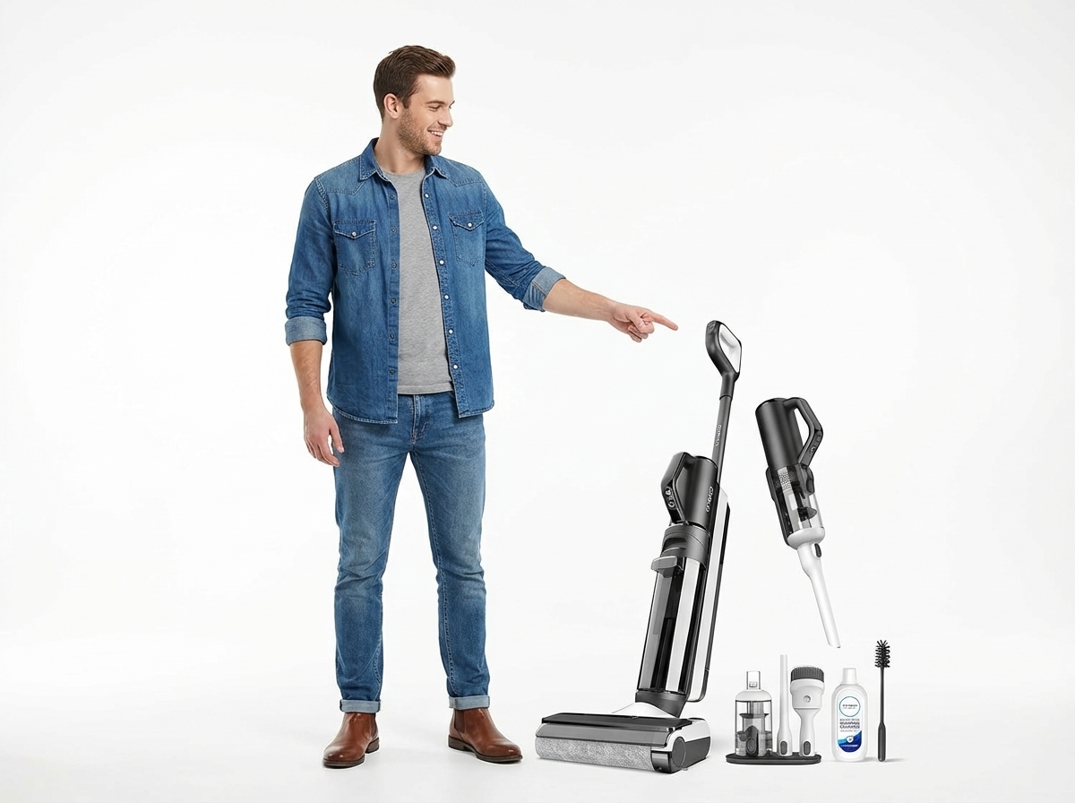 Tineco Floor One S5 Combo Smart Wireless Vacuum Cleaner, S5 Combo Perfect for Sticky Dirt and Pet Hair, Lightweight, Ultra-Quiet, Smart Screen