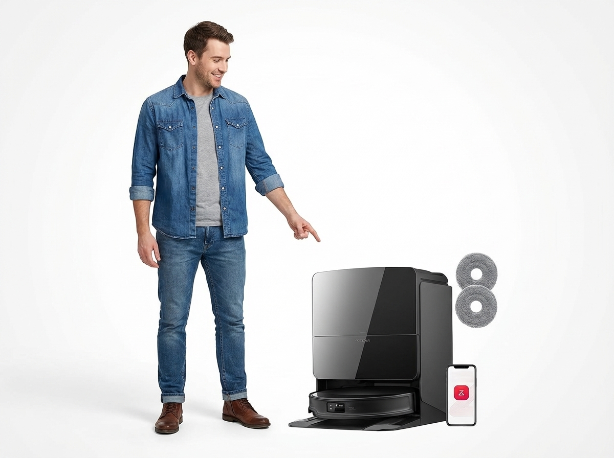 roborock Saros 10R Set of Robot Vacuum Cleaner, Extendable Brush and Mop, Triple Anti-Tangle System, Multifunctional Station 4.0, Advanced Obstacle Avoidance, 8 cm