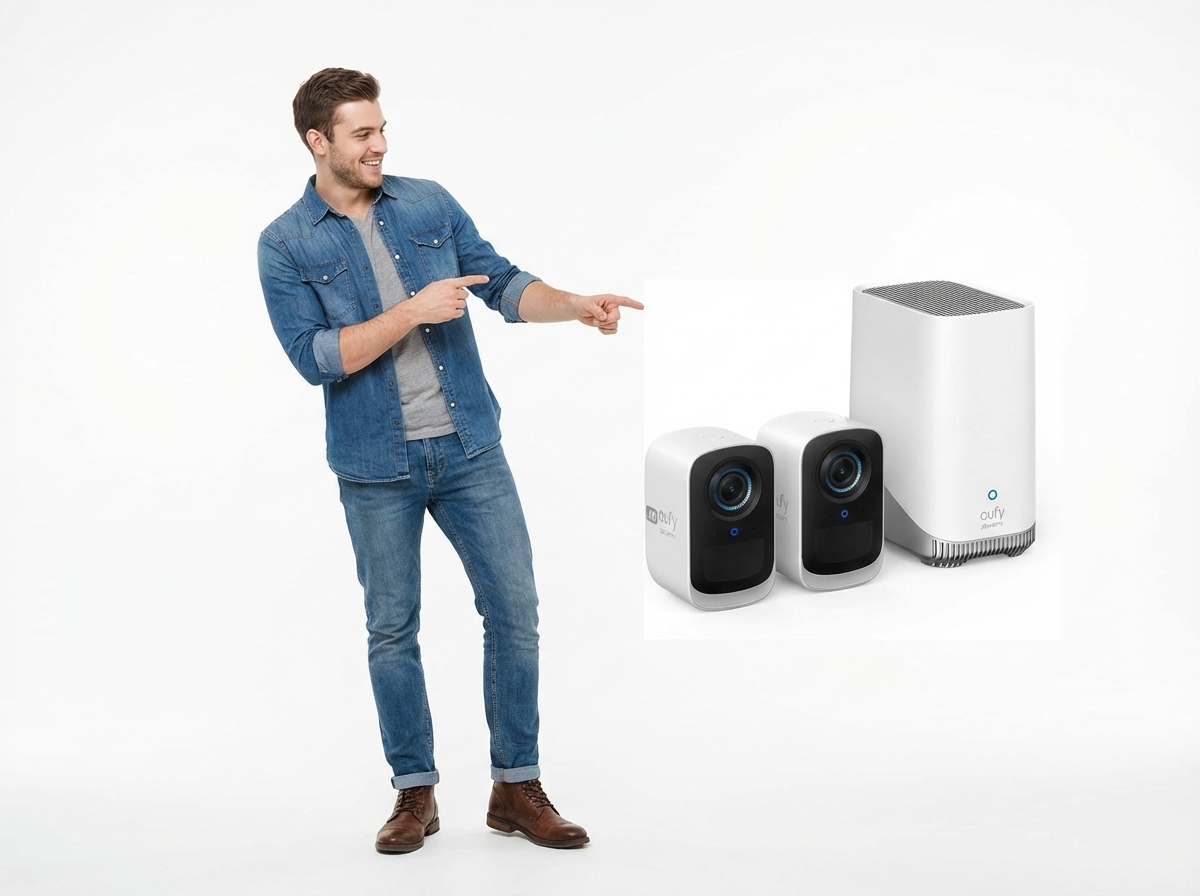 eufy security eufyCam S300(eufyCam 3C) Wireless Outdoor WiFi Surveillance Camera, 4K Resolution, Colour Night Vision, No Monthly Fee, Requires HomeBase 3, 2+1